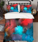 3D Blue Red Smoke Quilt Cover Set Bedding Set Pillowcases 176- Jess Art Decoration