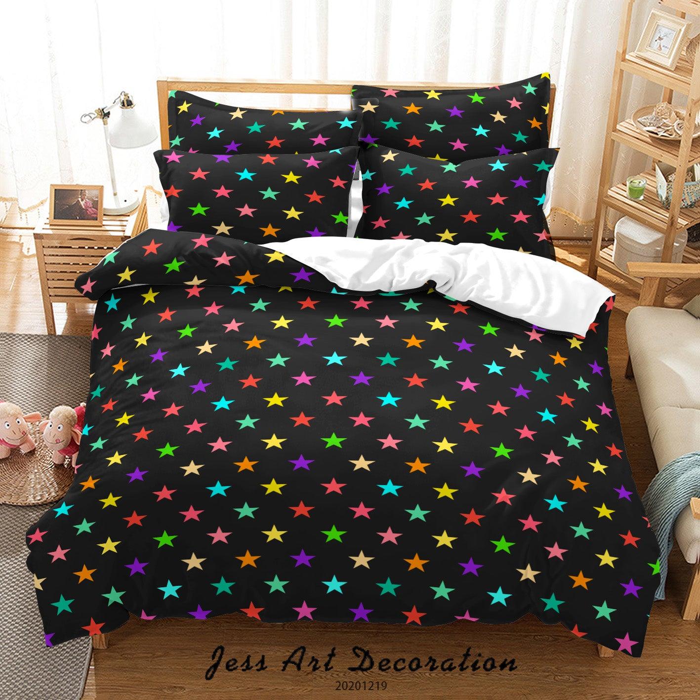 3D Abstract Colorful Geometric Pattern Quilt Cover Set Bedding Set Duvet Cover Pillowcases 36- Jess Art Decoration