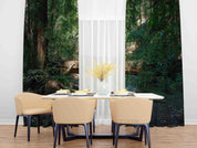 3D Green Forest River Tree Trunk Landscape Curtains and Drapes LQH 118- Jess Art Decoration