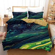 3D Abstract Green Marble Texture Quilt Cover Set Bedding Set Duvet Cover Pillowcases 11- Jess Art Decoration