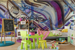 3D Abstract Color Girl Face Graffiti Wall Mural Wallpaper 88- Jess Art Decoration