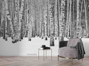 3D Hand Drawn Birch Forest Wall Mural Wallpaper LQH 18- Jess Art Decoration