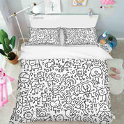 3D Abstract Illustration Art Graffiti Quilt Cover Set Bedding Set Duvet Cover Pillowcases 45- Jess Art Decoration