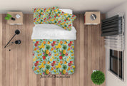 3D PIneapple Lemon Fruity Colorful Quilt Cover Set Bedding Set Duvet Cover Pillowcases LXL- Jess Art Decoration