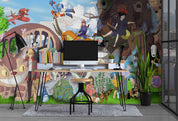 3D Colourful Cartoon Miyazaki Hayao Wall Mural Wallpaper WJ 2119- Jess Art Decoration