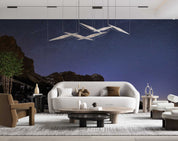 3D Night Mountain Starry Sky Landscape Wall Mural Wallpaper GD 2857- Jess Art Decoration