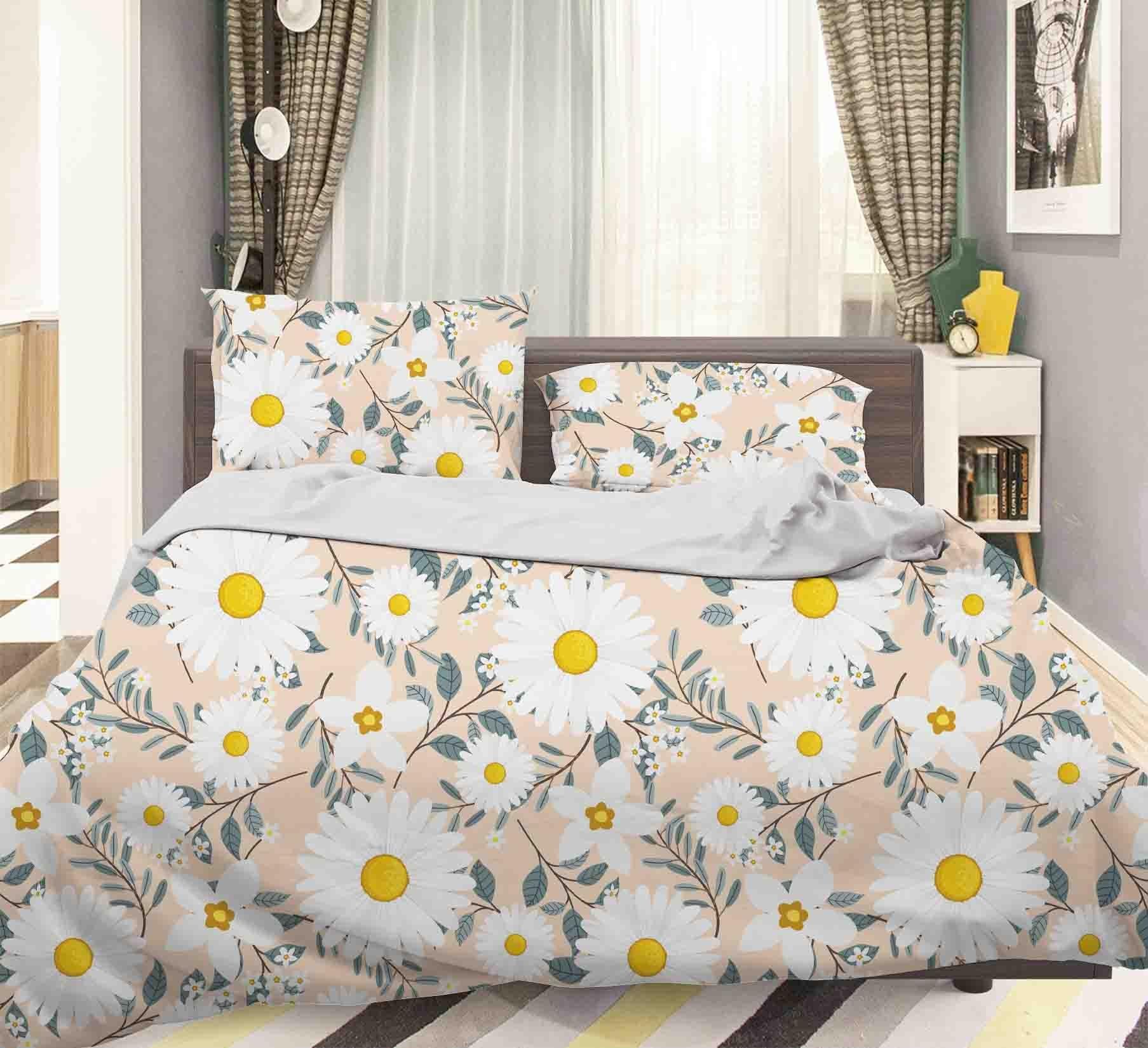 3D White Chrysanthemum Quilt Cover Set Bedding Set Pillowcases 101- Jess Art Decoration