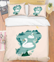 3D Pond Animal White Goose Quilt Cover Set Bedding Set Duvet Cover Pillowcases 3 LQH- Jess Art Decoration