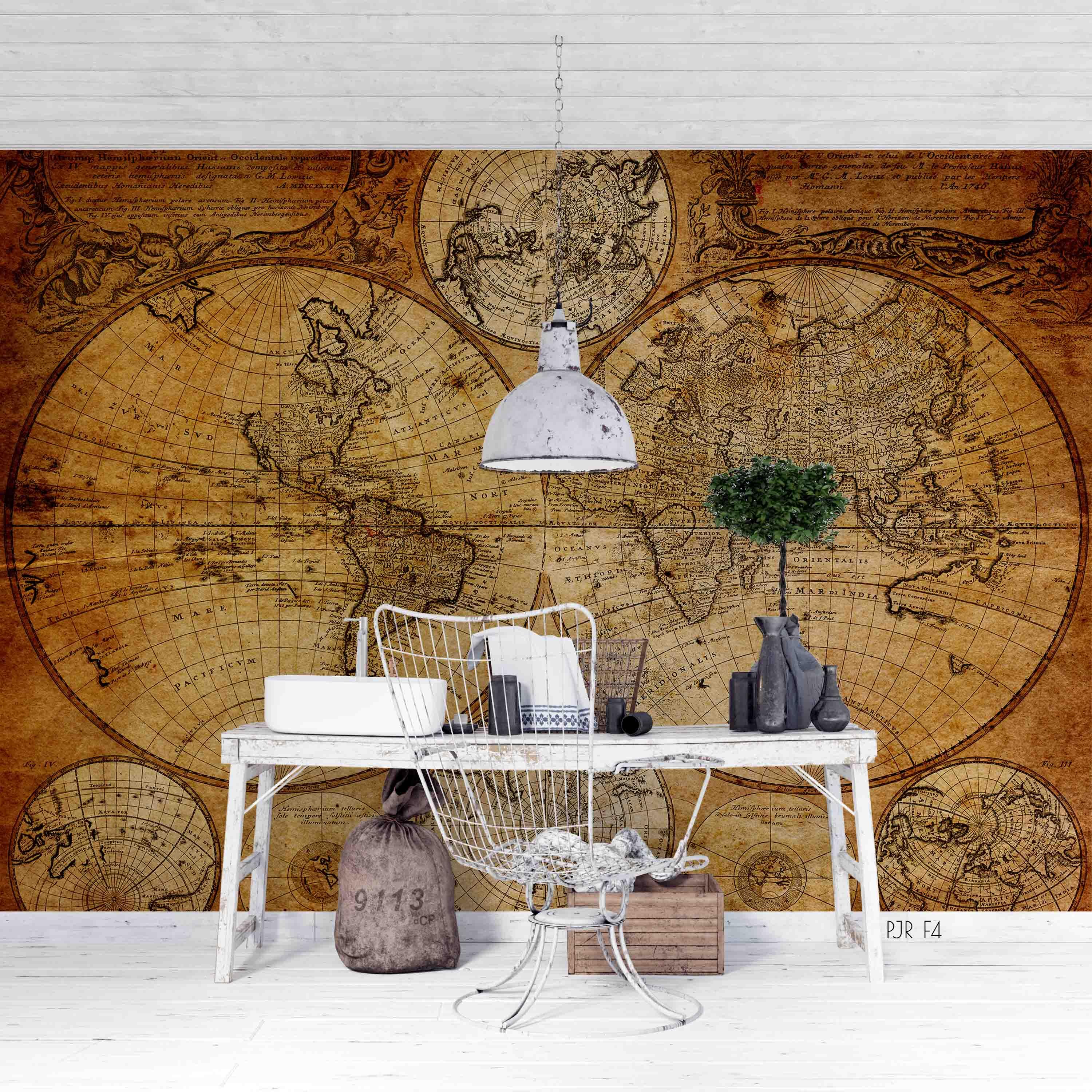 3D Vintage World Map Wall Mural Wallpaper WJ 5222- Jess Art Decoration