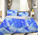 3D Purple Sky Universe Quilt Cover Set Bedding Set Pillowcases 122- Jess Art Decoration