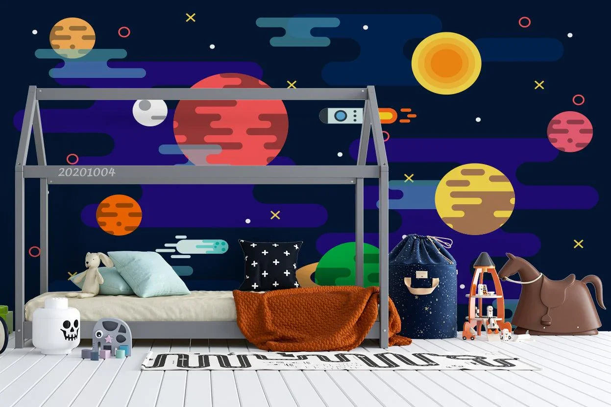 3D Cartoon Planet Astronaut Wall Mural Wallpaper WJ 1479- Jess Art Decoration