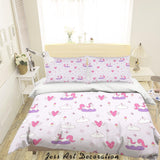 3D Cartoon Unicorn Love Quilt Cover Set Bedding Set Pillowcases 22- Jess Art Decoration