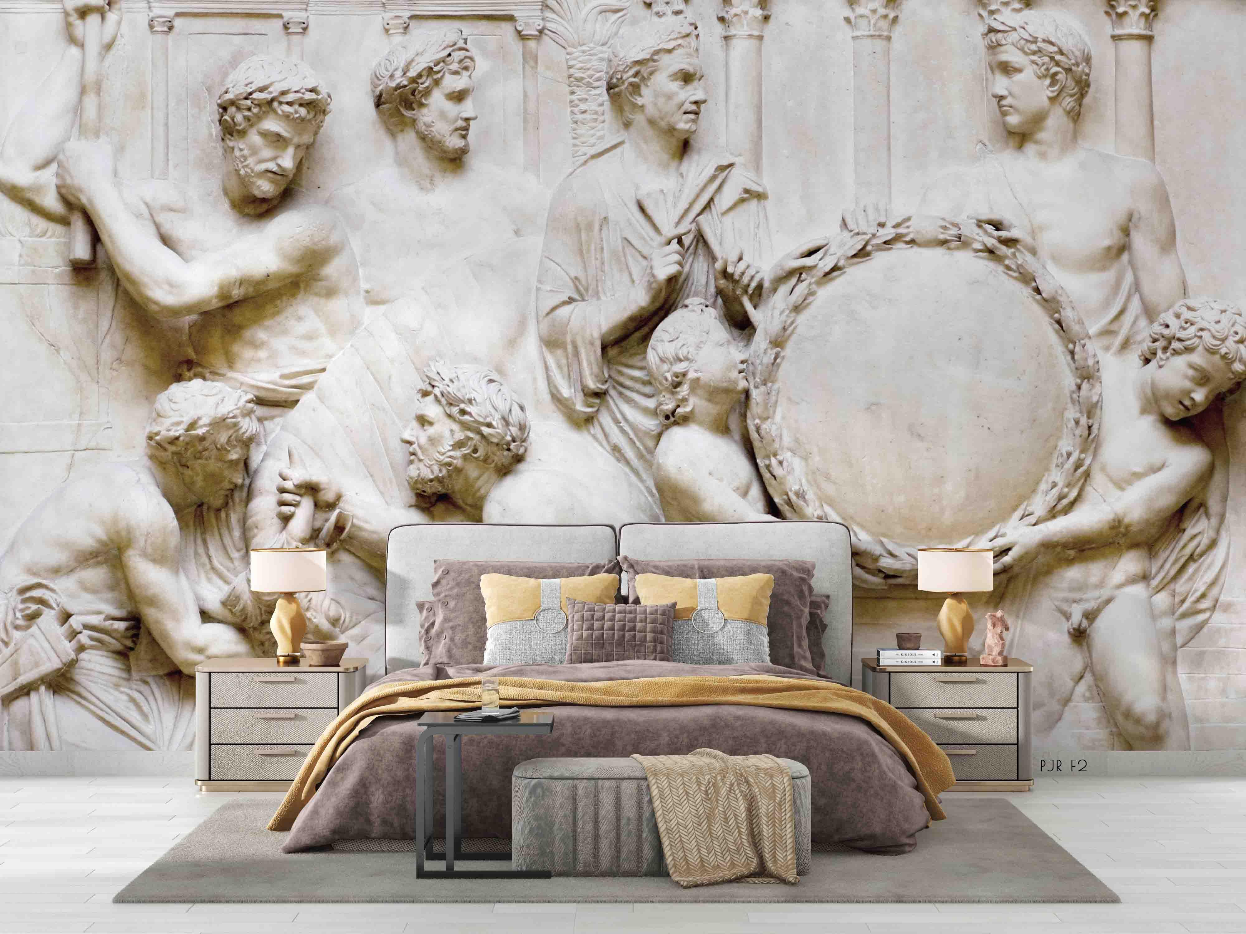 3D Sculpture Ancient Roman Wall Mural Wallpaper WJ 2149- Jess Art Decoration