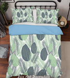 3D Green Plant Leaf Pattern Quilt Cover Set Bedding Set Pillowcases 19- Jess Art Decoration