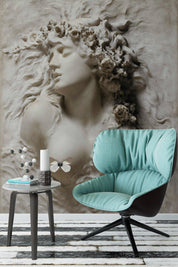 3D Stone Sculpture Portrait classical stone sculpture portrait wall mural wallpaper for office - view 2