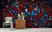 3D Cartoon Graffiti Wall Mural Wallpaper sww 196- Jess Art Decoration