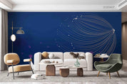 3D Abstract Round Particles Future Dark Blue Wall Mural Wallpaper SWW698- Jess Art Decoration