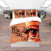 3D Abstract Eye Brick Wall Graffiti Quilt Cover Set Bedding Set Duvet Cover Pillowcases 153- Jess Art Decoration