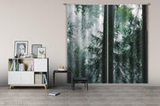3D Woods Green Leaf Fog Landscape Curtains and Drapes GD 2784- Jess Art Decoration
