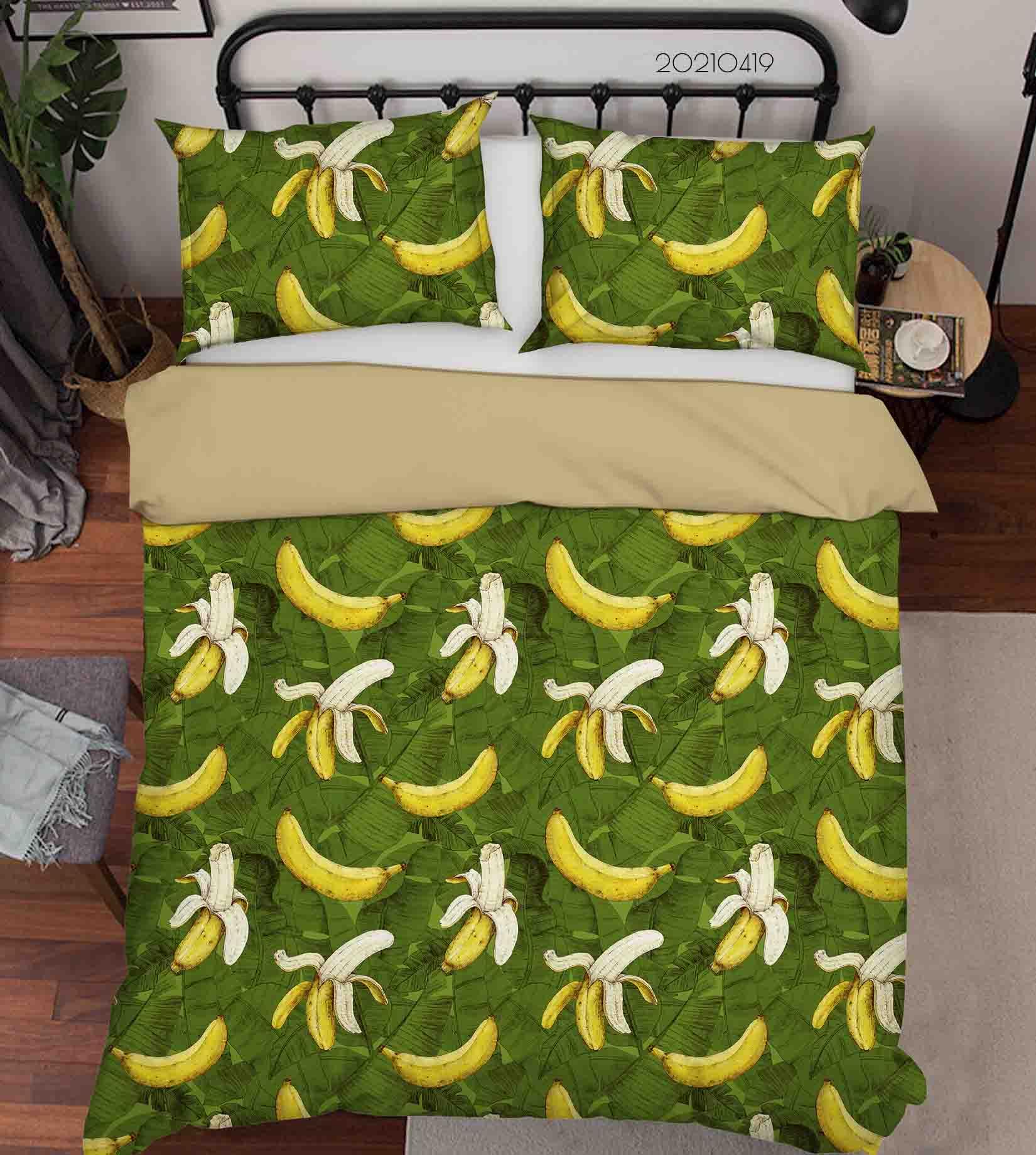 3D Tropical Banana Leaf Quilt Cover Set Bedding Set Duvet Cover Pillowcases 116- Jess Art Decoration