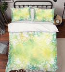 3D White Leaves Green Quilt Cover Set Bedding Set Pillowcases 35- Jess Art Decoration