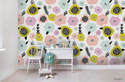 3D Cartoon Colorful Floral Plant Wall Mural Wallpaper LXL 1535- Jess Art Decoration