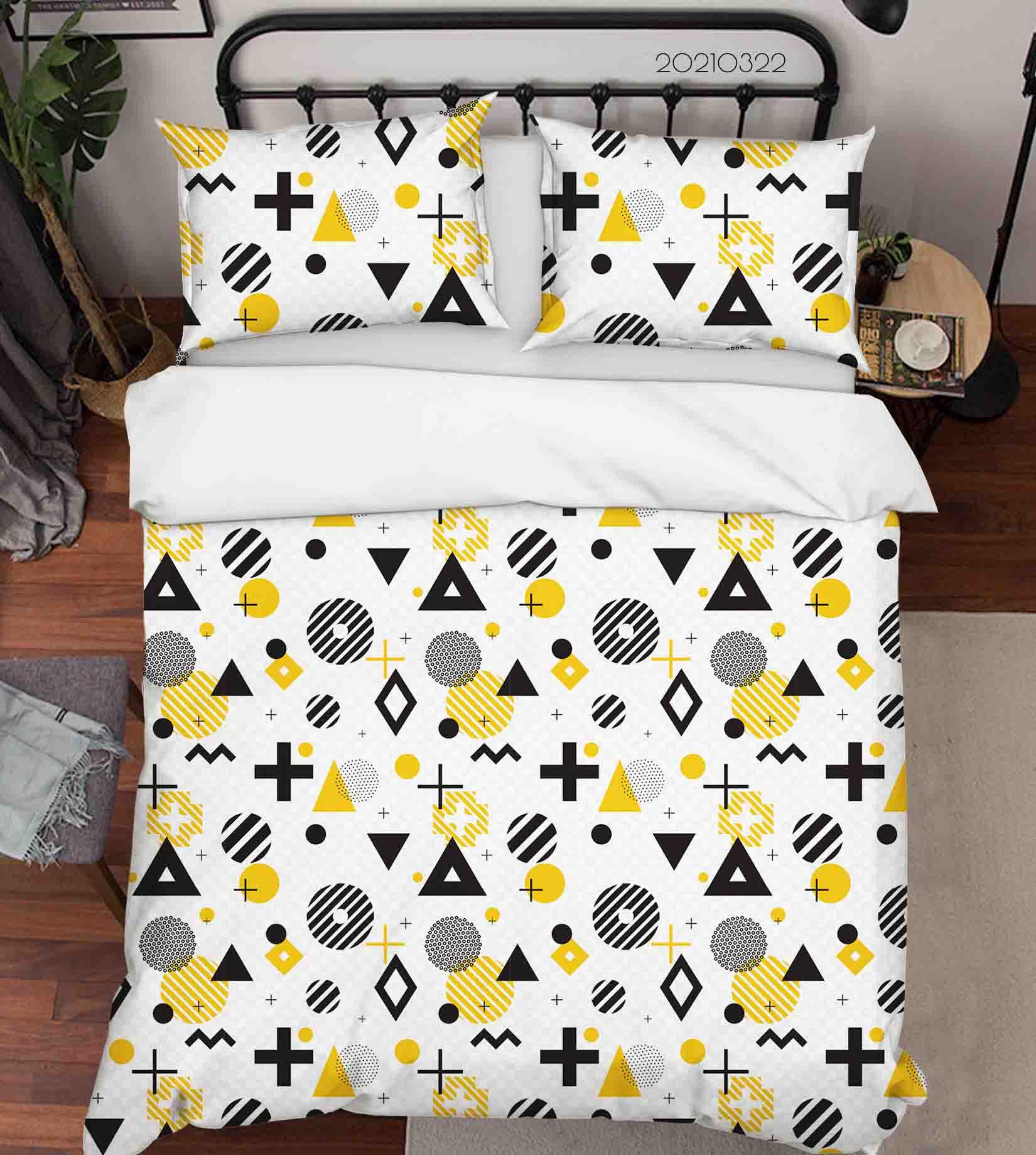 3D Abstract Geometric Pattern Quilt Cover Set Bedding Set Duvet Cover Pillowcases 117- Jess Art Decoration