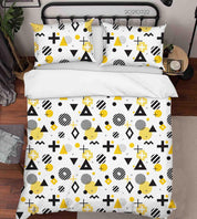 3D Abstract Geometric Pattern Quilt Cover Set Bedding Set Duvet Cover Pillowcases 117- Jess Art Decoration