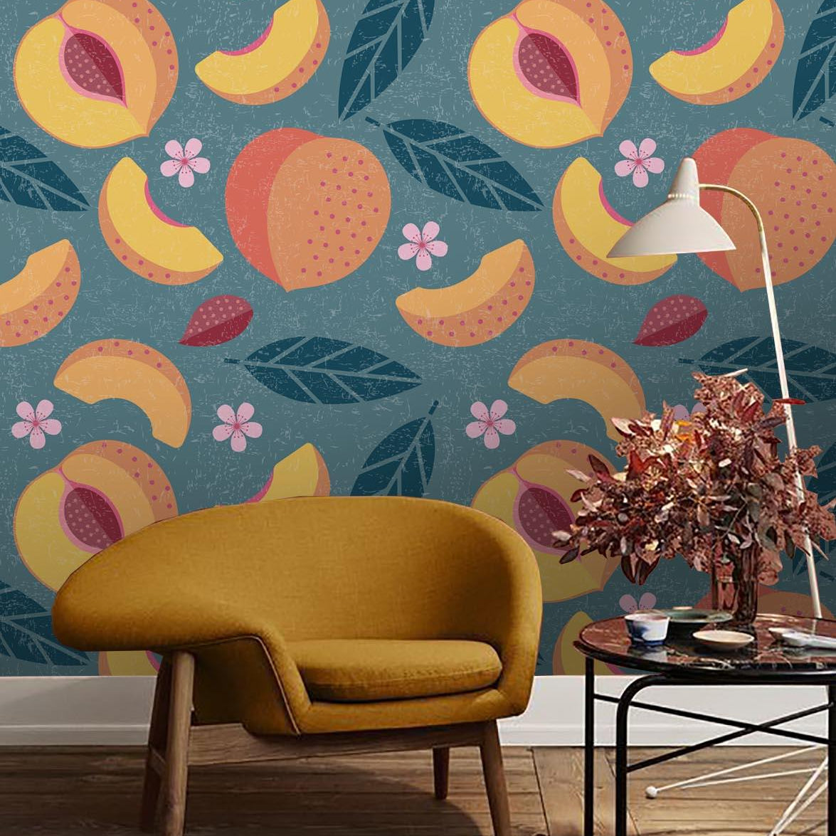 3D Yellow Peach Wall Mural Wallpaper 42- Jess Art Decoration