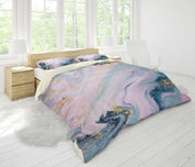 3D Purple Marble Texture Quilt Cover Set Bedding Set Pillowcases 115- Jess Art Decoration