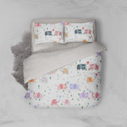 3D Cartoon Colorful Elephant Animal Quilt Cover Set Bedding Set Duvet Cover Pillowcases LXL- Jess Art Decoration