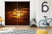 3D Sunrise Golden Sun Sky Cloud Curtains and Drapes GD 3012- Jess Art Decoration