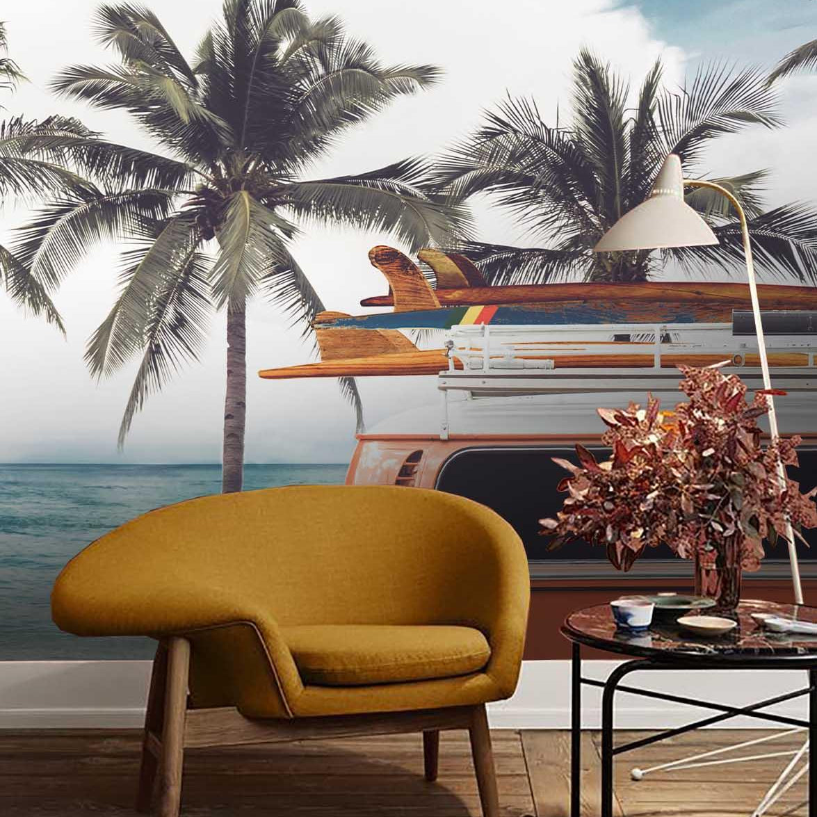 3D blue sky sea coconut tree wall mural wallpaper 90- Jess Art Decoration