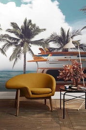 3D blue sky sea coconut tree wall mural wallpaper 90- Jess Art Decoration