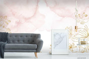 3D Watercolor Golden Floral Wall Mural Wallpaper LQH 46- Jess Art Decoration