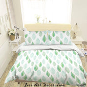3D Green Leaves Pattern Quilt Cover Set Bedding Set Duvet Cover Pillowcases WJ 1417- Jess Art Decoration