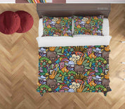 3D Abstract Monster Artistic Graffiti Quilt Cover Set Bedding Set Duvet Cover Pillowcases 73- Jess Art Decoration
