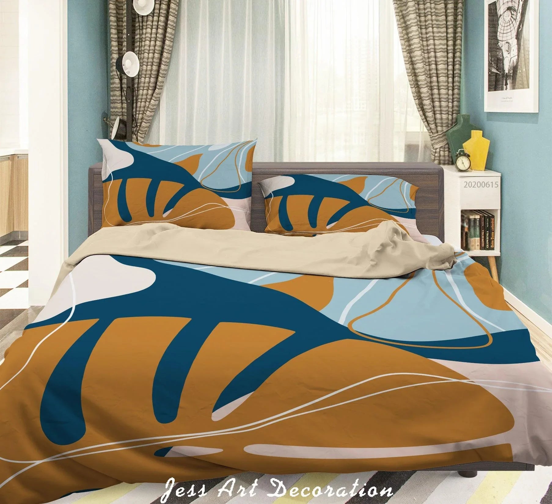 3D Tropical Leaves Quilt Cover Set Bedding Set Duvet Cover Pillowcases SF16- Jess Art Decoration