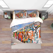 3D Abstract Colored Street Graffiti Quilt Cover Set Bedding Set Duvet Cover Pillowcases 71- Jess Art Decoration