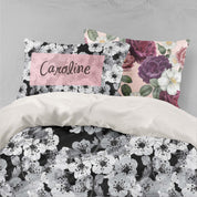3D Gray Black Floral Quilt Cover Set Bedding Set Pillowcases 64- Jess Art Decoration