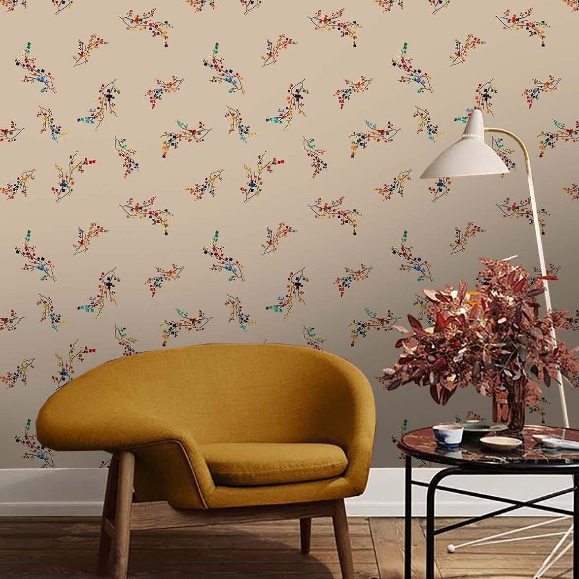 3D Flower Branch Yellow Wall Mural Wallpaper 24- Jess Art Decoration