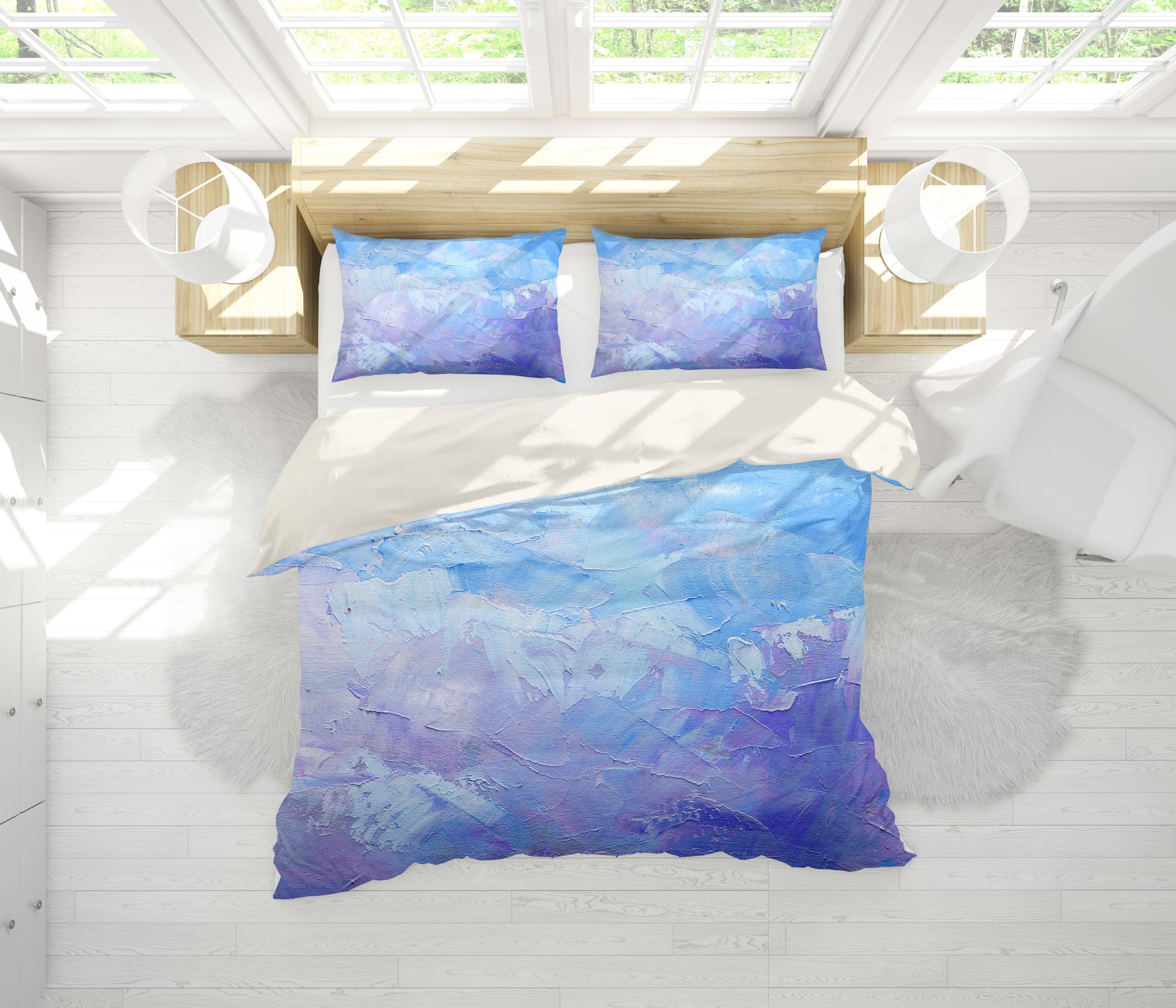 3D Blue Purple Watercolor Quilt Cover Set Bedding Set Pillowcases 38- Jess Art Decoration