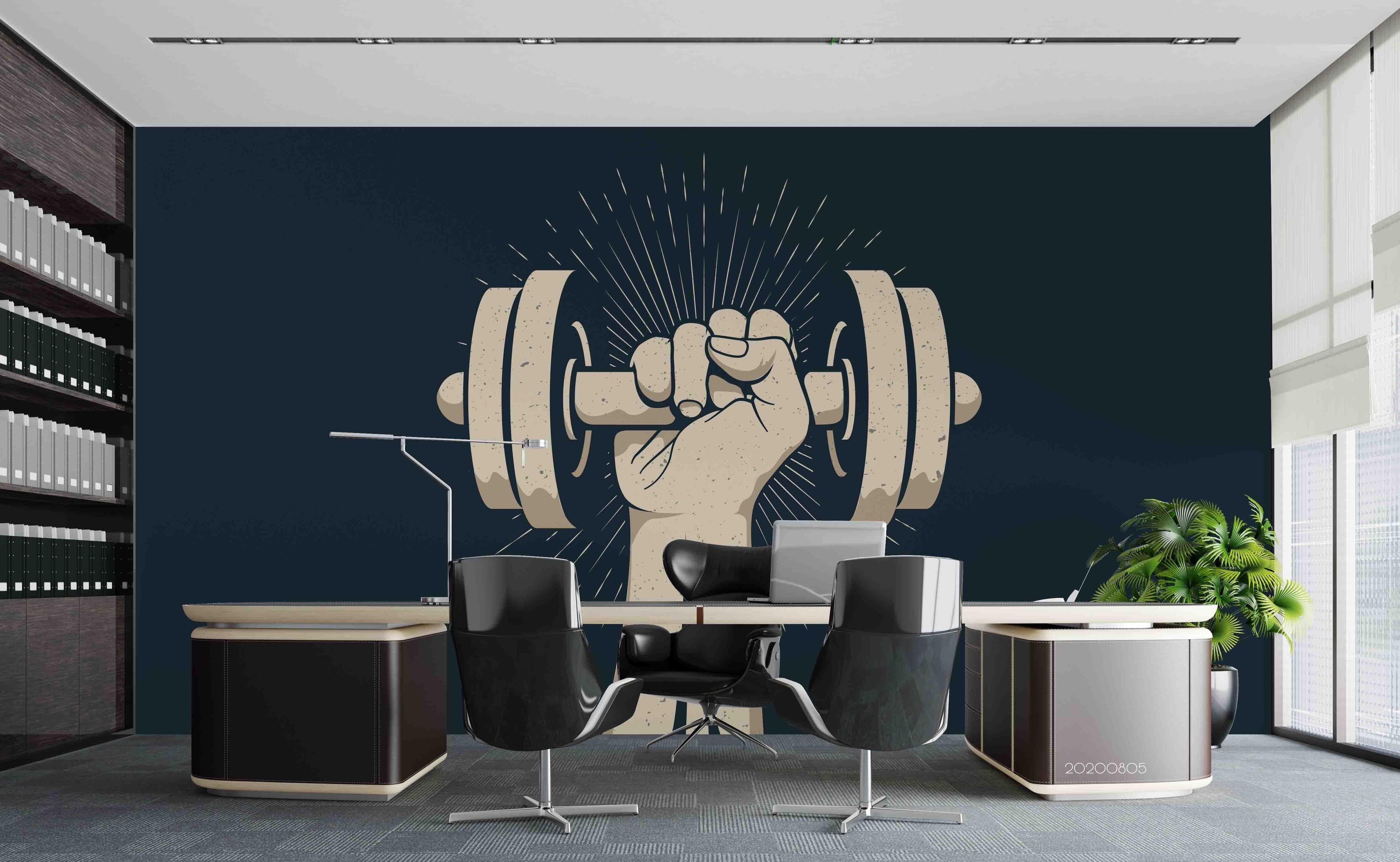 3D Cartoon Barbell Wall Mural Wallpaper LXL 823- Jess Art Decoration