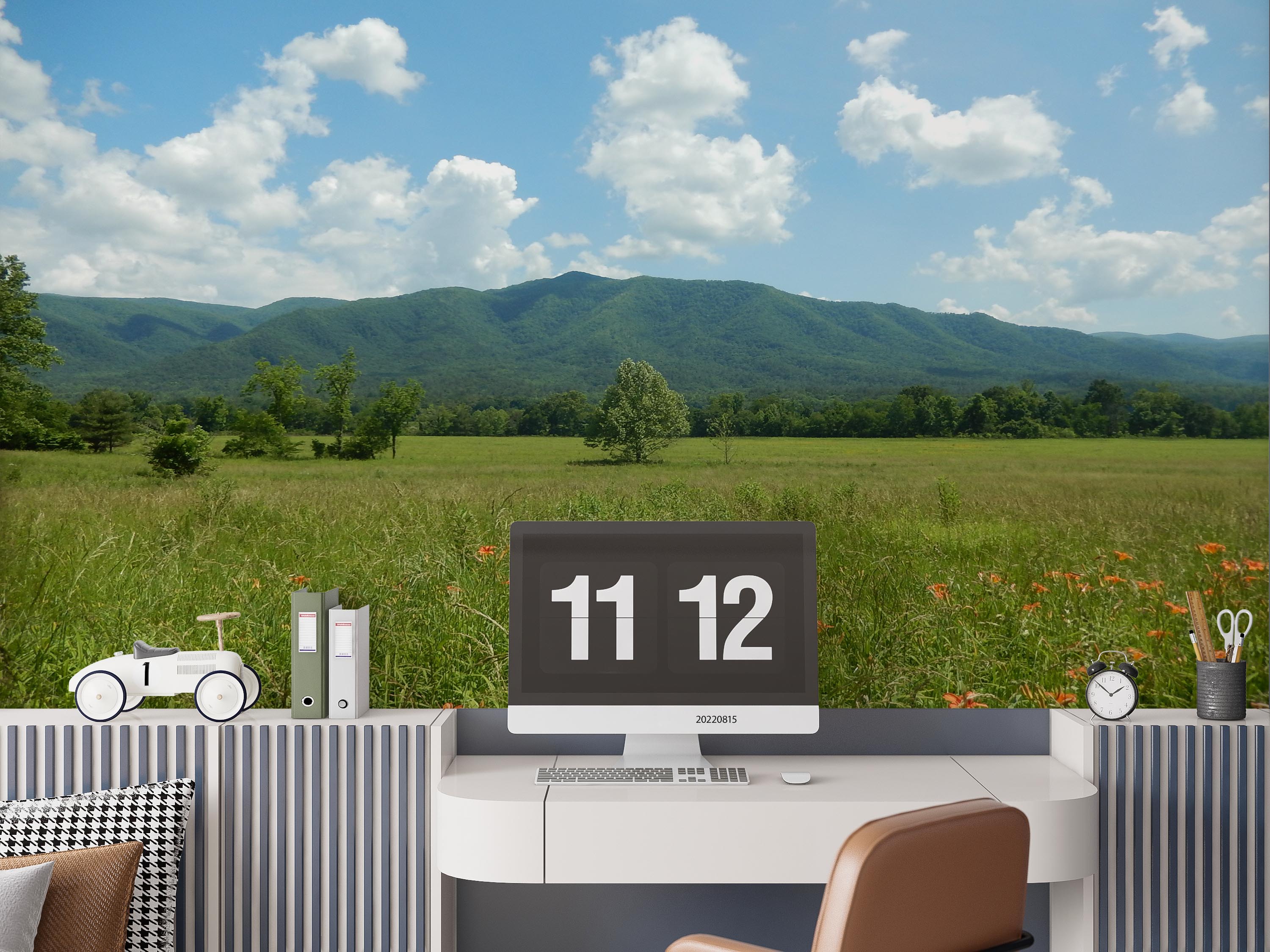 3D Summer Mountain Green Grass Trees Landscape Wall Mural Wallpaper GD 2925- Jess Art Decoration