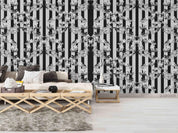 3D Hand Drawn Floral Stripes Wall Mural Wallpaper LQH 262- Jess Art Decoration