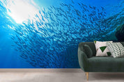3D Blue Seabed Fish School Sunshine Wall Mural Wallpaper GD 2288- Jess Art Decoration