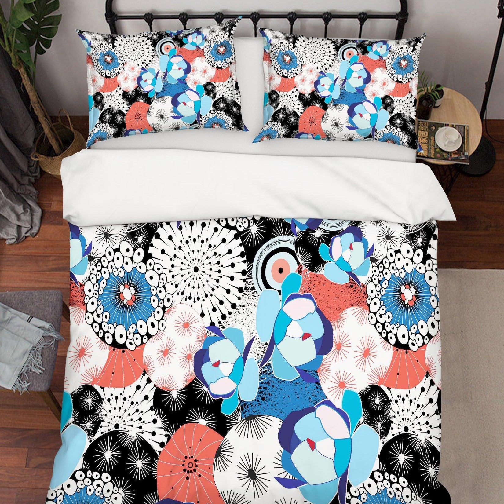 3D Abstract Floral Quilt Cover Set Bedding Set Pillowcases 06- Jess Art Decoration