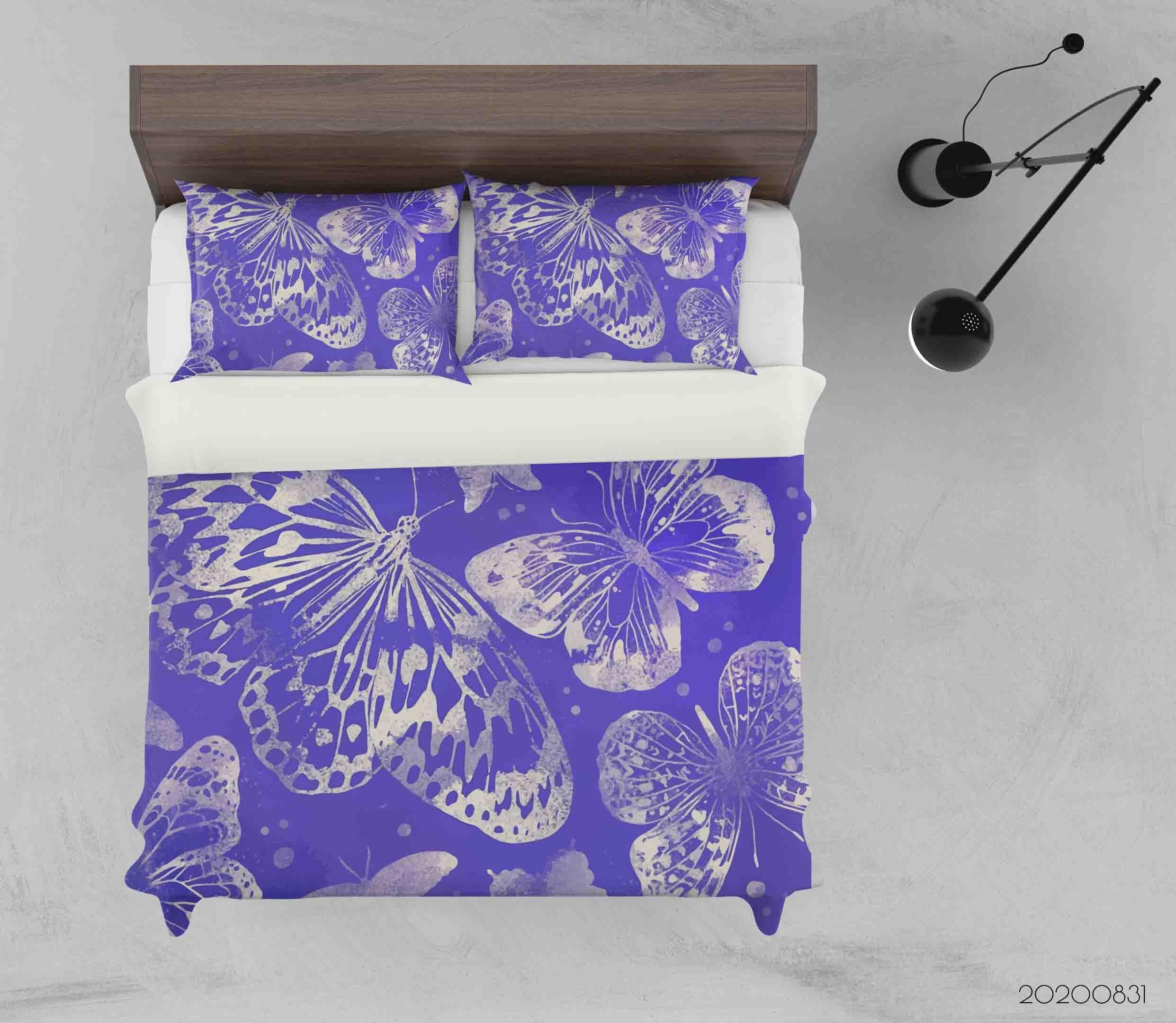 3D Butterflies Pattern Quilt Cover Set Bedding Set Duvet Cover Pillowcases WJ 3409- Jess Art Decoration