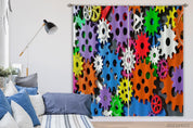 3D Abstract Colorful Gear Curtains and Drapes GD 661- Jess Art Decoration