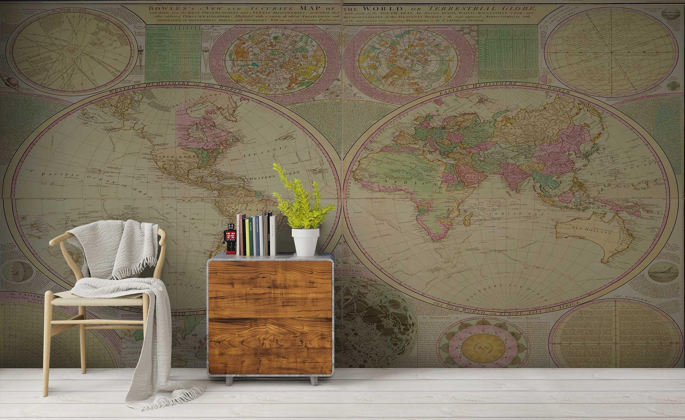3D Retro World Map Wall Mural Wallpaper 12- Jess Art Decoration
